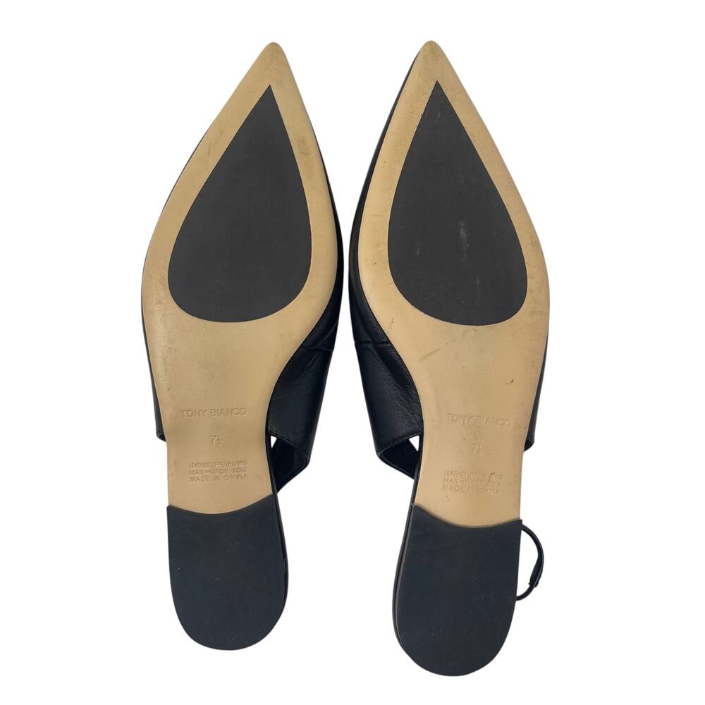 Tony Bianco Women's Javier Pointed Toe Slingback Flats - Black - Size 7.5 - Picture 8 of 9